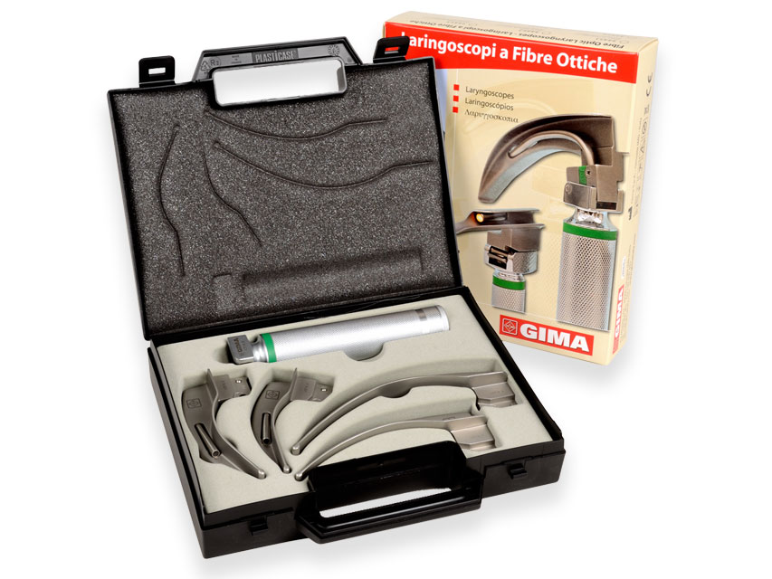34328_a TORINOMED - SET LARINGO "GIMA GREEN" F.O. LED 4 LAME Mc Intosh 1-2-3-4 - 2,5V