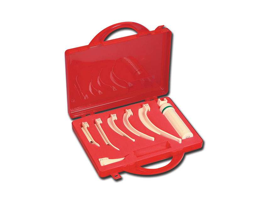 34384 TORINOMED - EMERGENCY CASE: Manico in plastica + 6 lame monouso (Miller 0, 1, 2 e Mc Intosh 2, 3, 4).