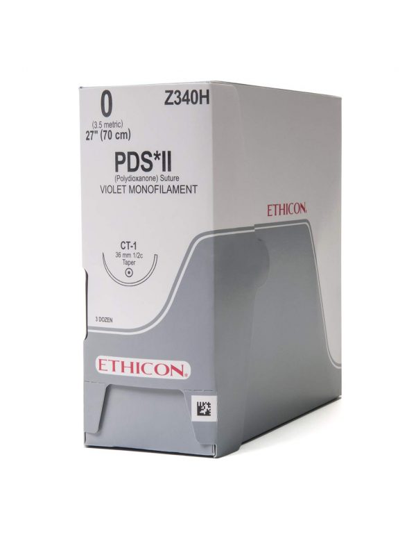 PDS II  0  – Z340H – ETHICON monofilamento – 1/2 - ago: CT-1  36 mm. - 70 cm. filo - conf. 36 pz.