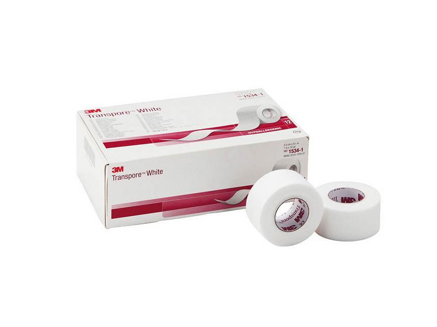 Cerotto chirurgico 3M TRANSPORE™ white - H. cm. 2,5 x 9,14 mt. - cf. 12 rotoli