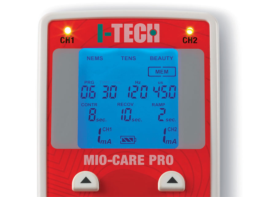 28377_a TENS MIO-CARE PRO - 2 canali - 63 programmi (14 medicali + 15 beauty + 21 fitness + 13 memorie libere)
