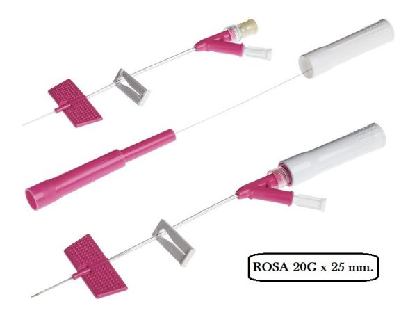 2_ROSA_saf t intima con raccordo a y 20gx25mm AGO CANNULA BD SAF-T™ INTIMA con raccordo a Y - conf. 25 pezzi - (€ 4,95 CAD.)