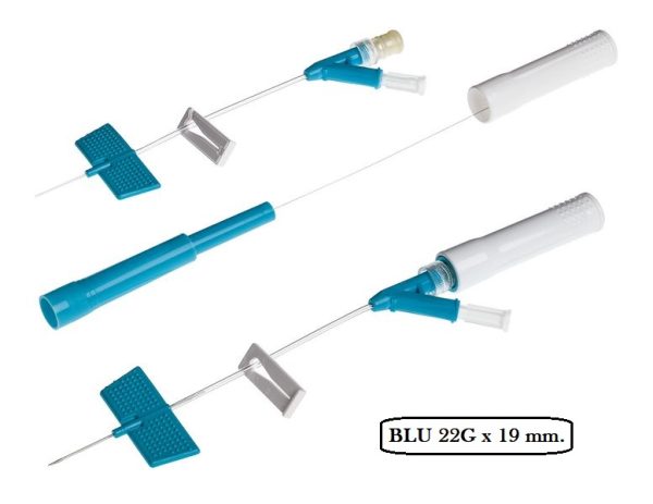 3_BLU_saf t intima con raccordo a y 22gx19mm AGO CANNULA BD SAF-T™ INTIMA con raccordo a Y - conf. 25 pezzi - (€ 4,95 CAD.)