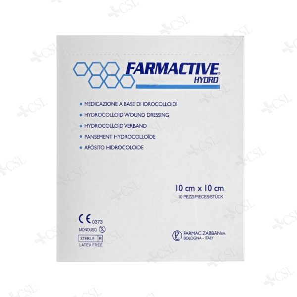farmactive-hydro_gel_10x10- Farmactive® Hydro - Medicazione idrocolloidale - 10 x 10 cm. - box 10 pz.