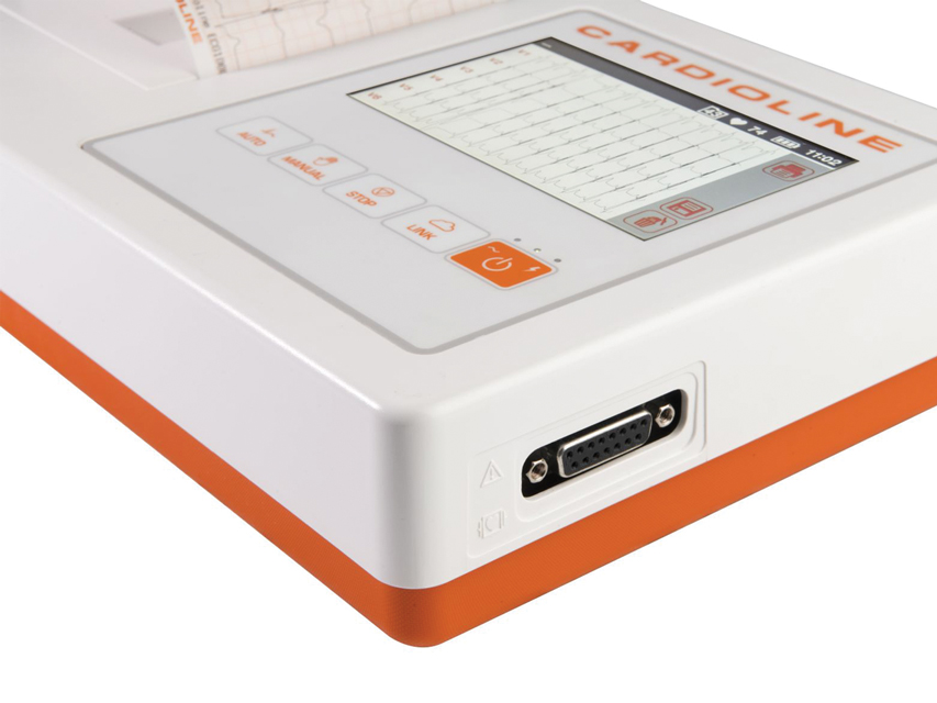 CARDIOLINE ECG100L BASIC - schermo a colori touch da 5 POLLICI- LATERALE CARDIOLINE ECG 100L BASIC A 12 DERIVAZIONI - schermo a colori touch da 5"