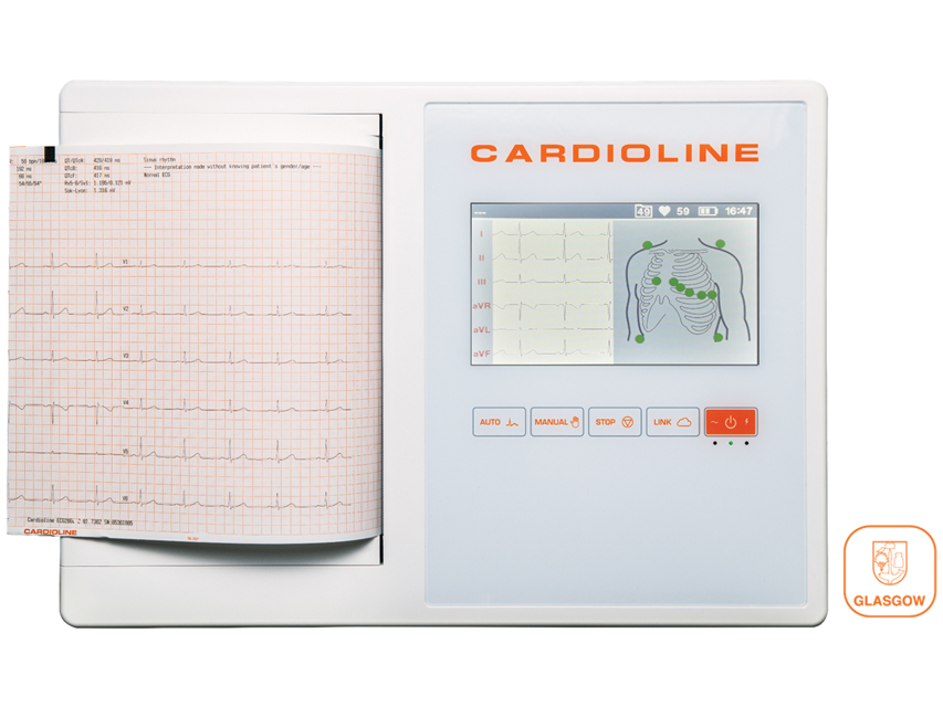 CARDIOLINE ECG200L FULL (Glasgow + EasyApp) - schermo a colori touch da 7 pollici CARDIOLINE ECG200L FULL (Glasgow + EasyApp) - schermo a colori touch da 7 pollici - Torinomed