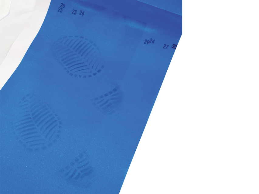 TAPPETINO DECONTAMINANTE BLU-SPORCO IMPRONTA SCARPE TAPPETINO DECONTAMINANTE ANTIBATTERICO BLU 45x90cm - 30 strati - conf. 5 pz.